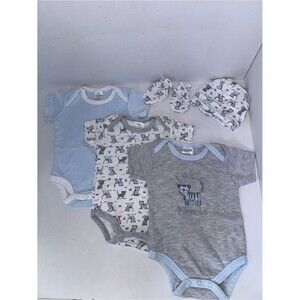 Little Beginnings size 0-3 months Gray & blue 5 piece bundle